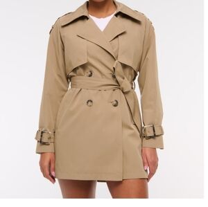 Ambercrombie Classic Tan Trench Coat Sz L